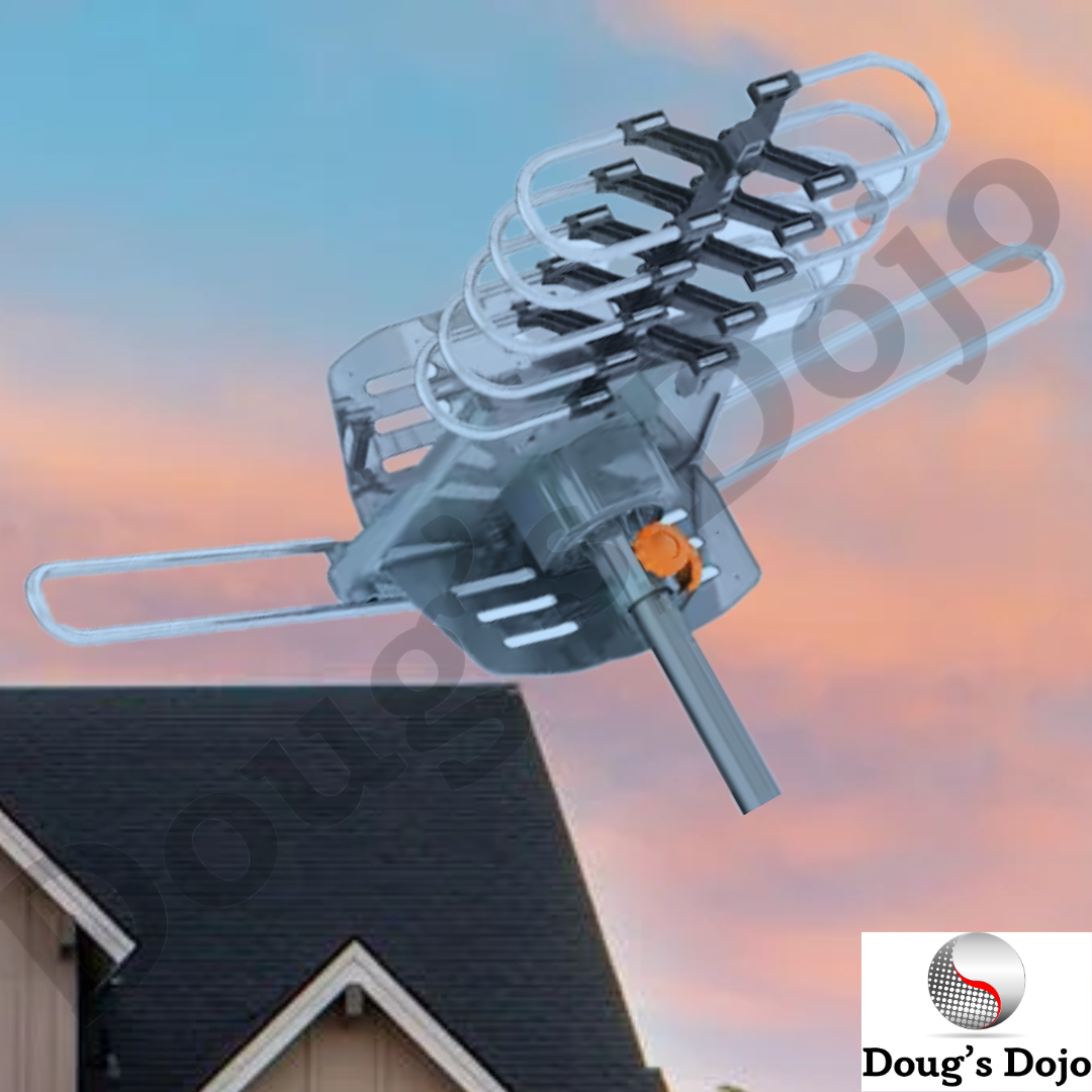 HDTV 1080P Antena digital amplificada para exteriores Rotor 360 HD TV UHF VHF FM 150 millas