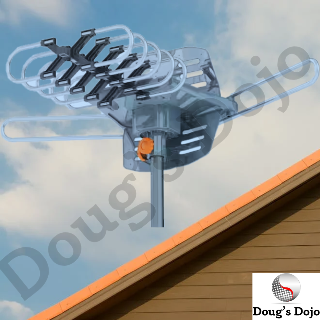 HDTV 1080P Antena digital amplificada para exteriores Rotor 360 HD TV UHF VHF FM 150 millas