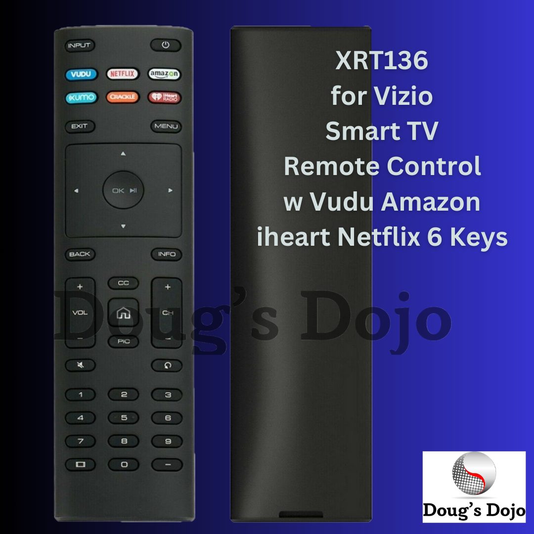 Nuevo XRT136 para Vizio Smart TV Control remoto con Vudu Amazon iHeart Netflix 6 teclas