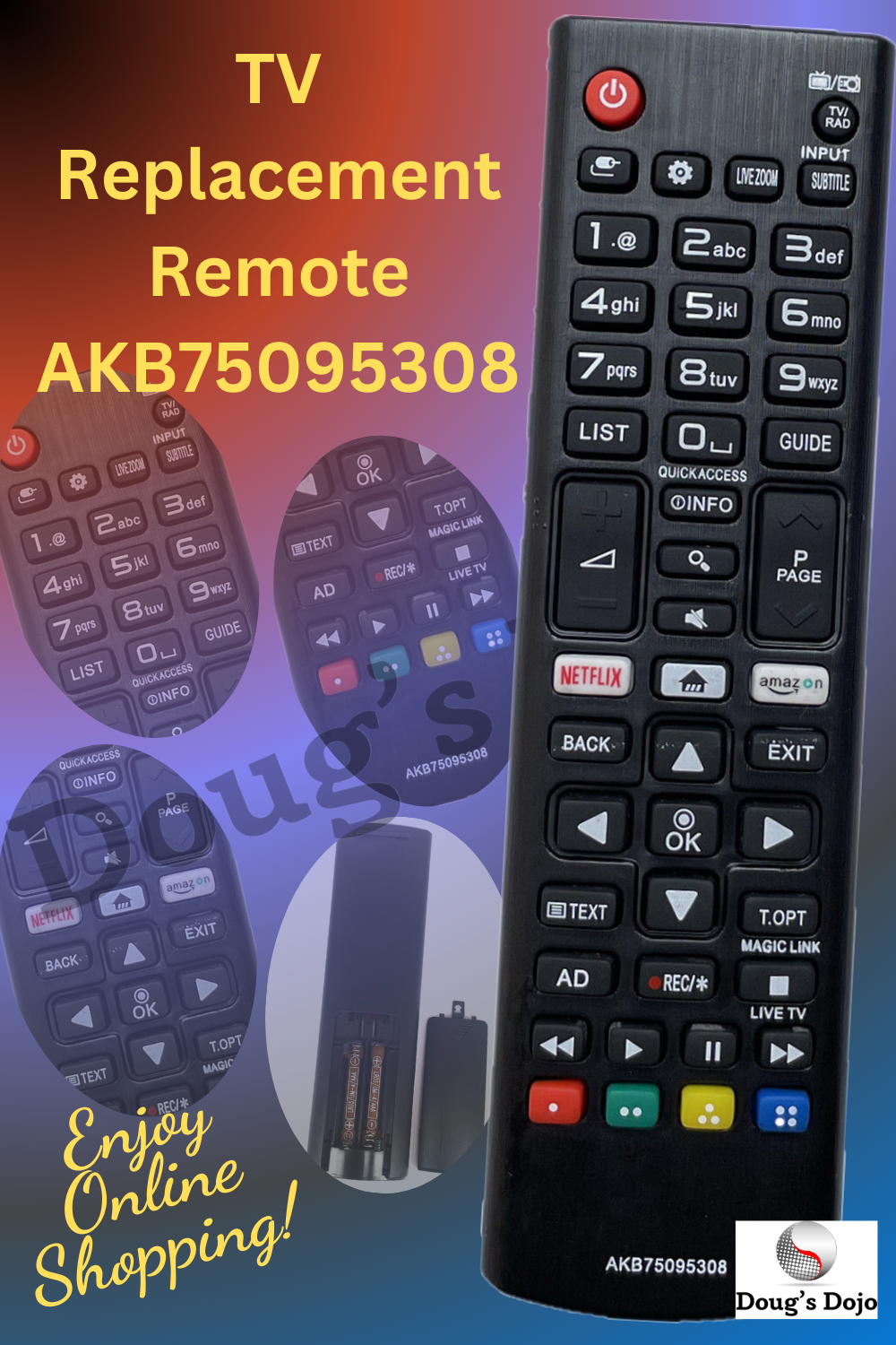 New Replaced TV Remote Control AKB75095308 for All LG Smart TV 43UJ630V 55UJ639V