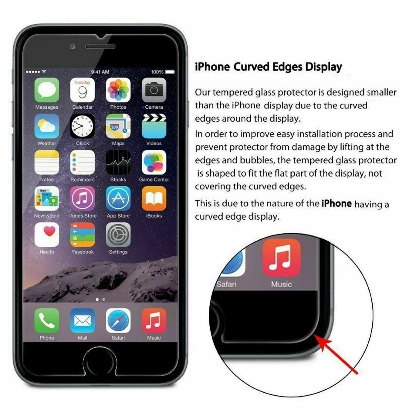 Premium Real Screen Protector Tempered Glass For iPhone 6 6s 7 8 Plus SE