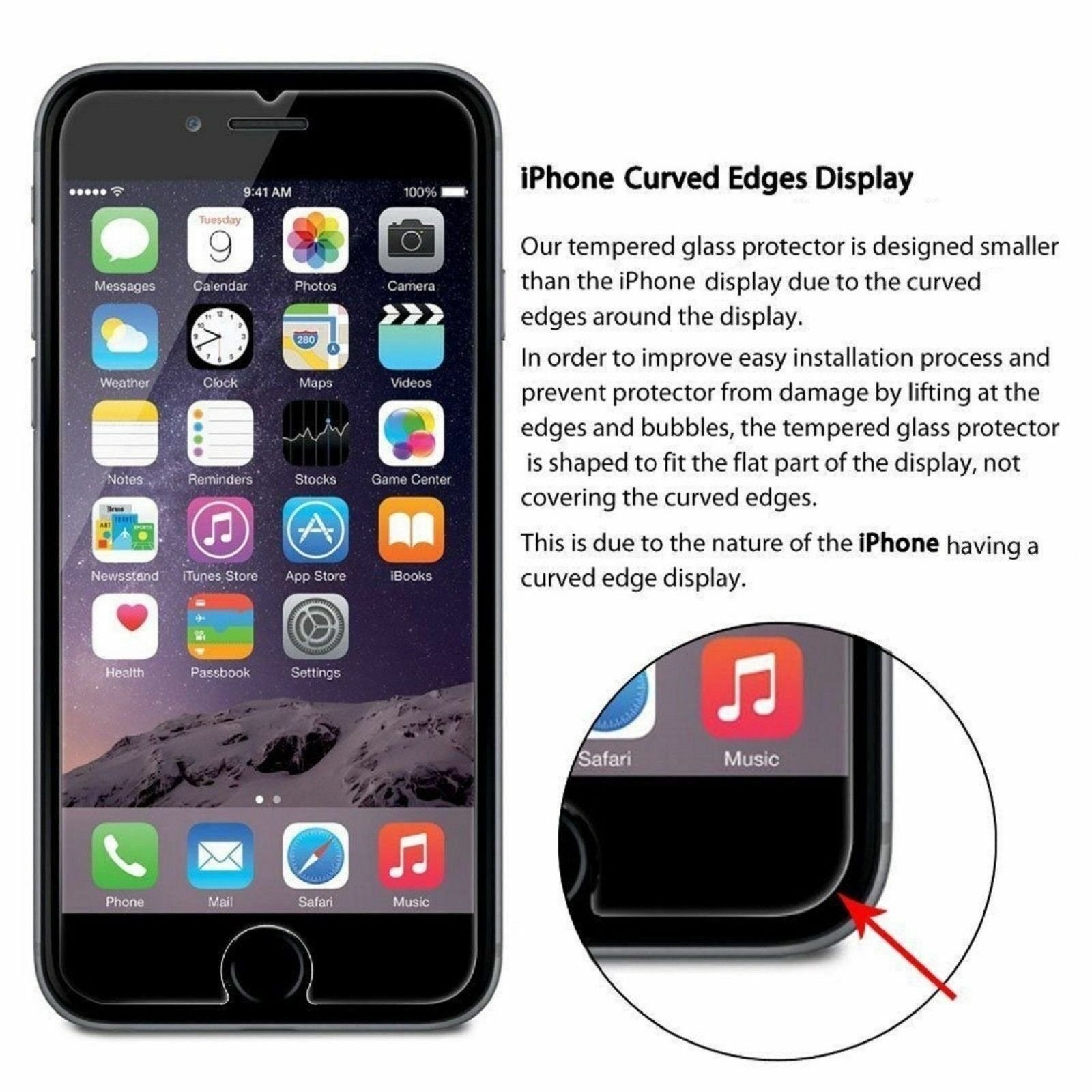 Premium Real Screen Protector Tempered Glass For iPhone 6 6s 7 8 Plus SE