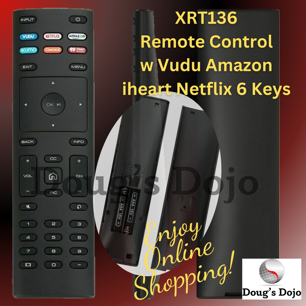 New XRT136 for Vizio Smart TV Remote Control with Vudu Amazon iHeart Netflix 6 Keys