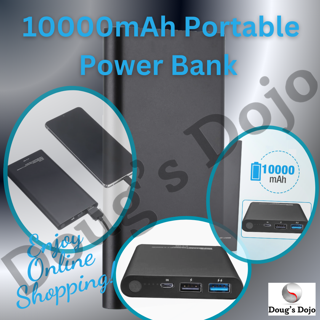 10000mAh Portable Slim Power Bank Fast Charging External Battery Backup Charger
