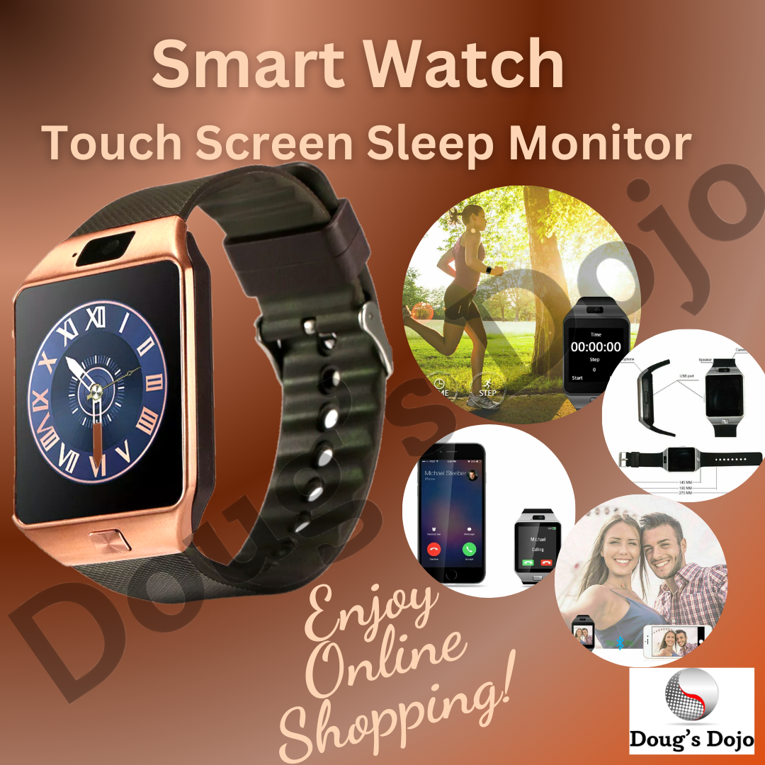 Blue-tooth Smart Watch & Phone with Camera Touch Screen Sleep Monitor