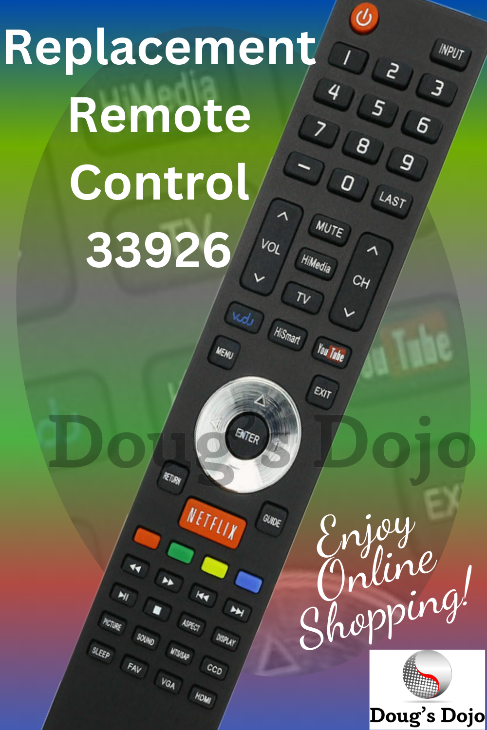 NEW Replacement Remote Control EN-33926A For Hisense Smart TV