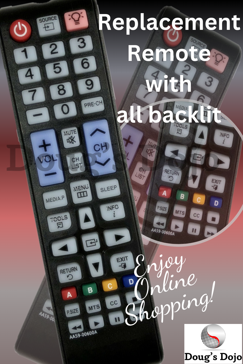 New TV Remote with all backlit light-up buttons for All Samsung Smart TVs