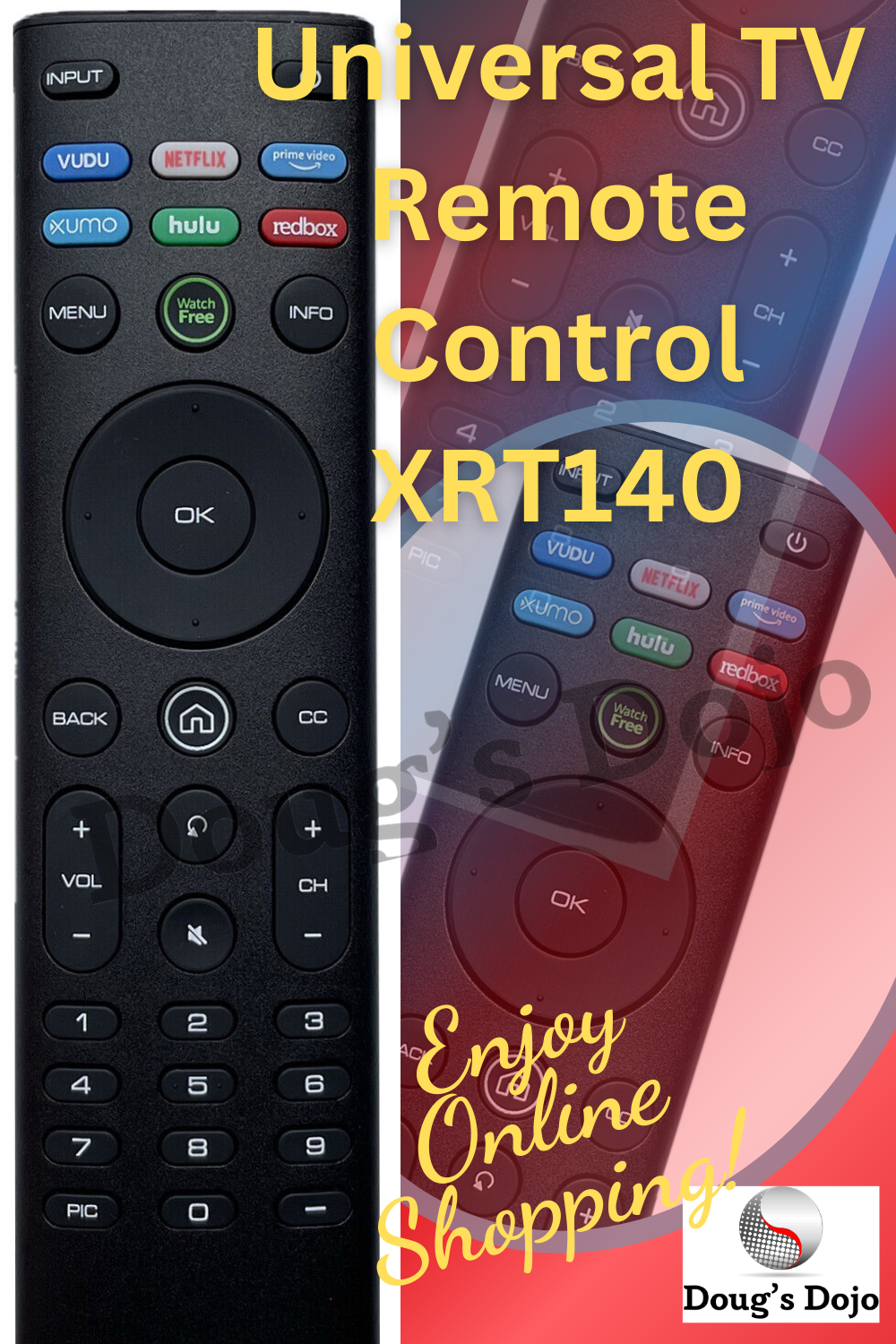 Control remoto universal de TV XRT140 apto para todas las series Vizio OLED Smart TV D/M/P