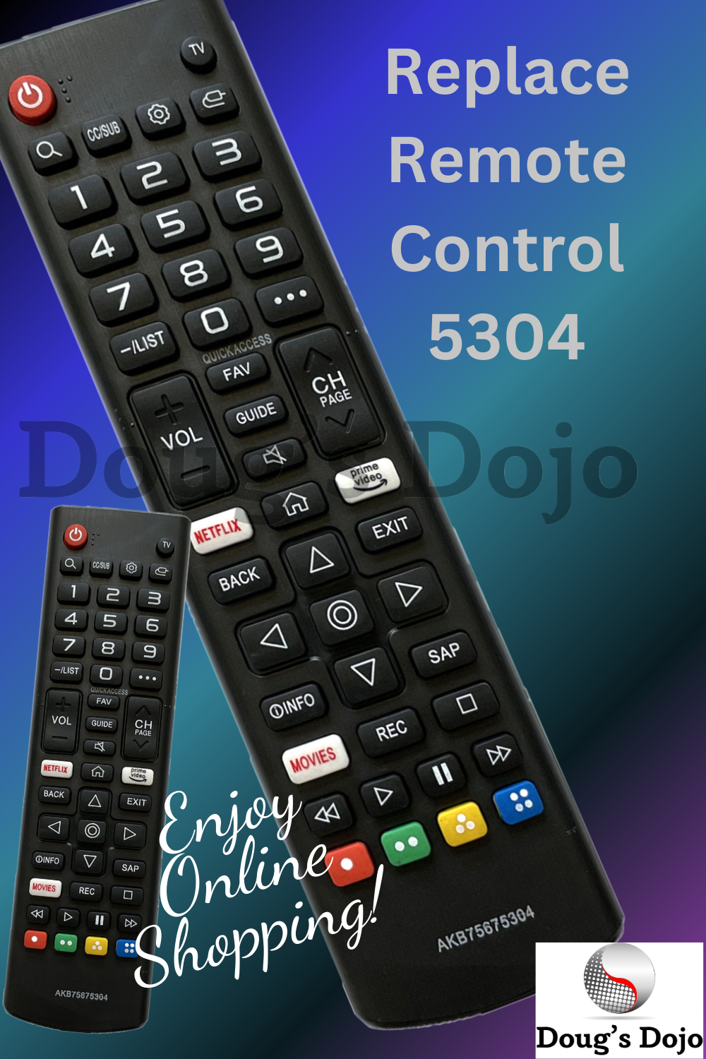 New AKB75675304 Replace Remote Control for LG Smart TV 50UN7000PUC 65UN7000PUD