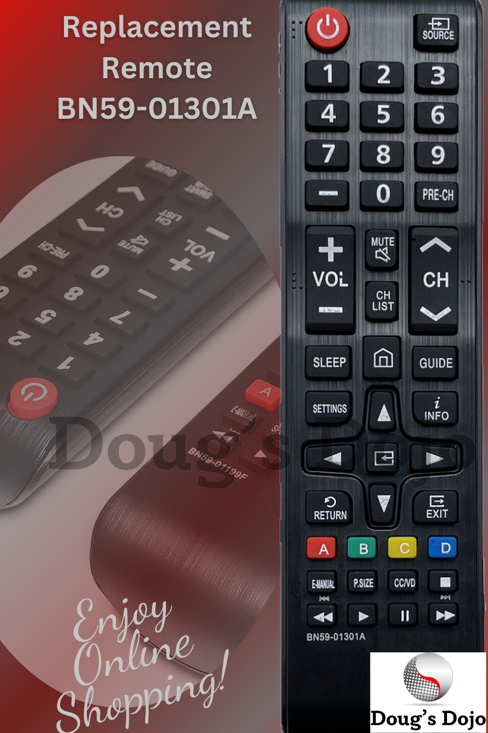 Control remoto Samsung (BN59-01301A) para televisores Samsung seleccionados - Negro