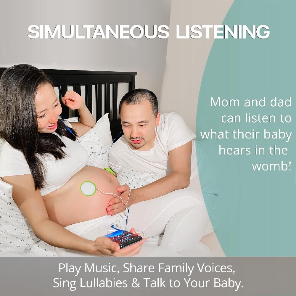 Pixie Tunes Premium Award Winning Baby Bump Headphones & Pregnancy Speakers, White