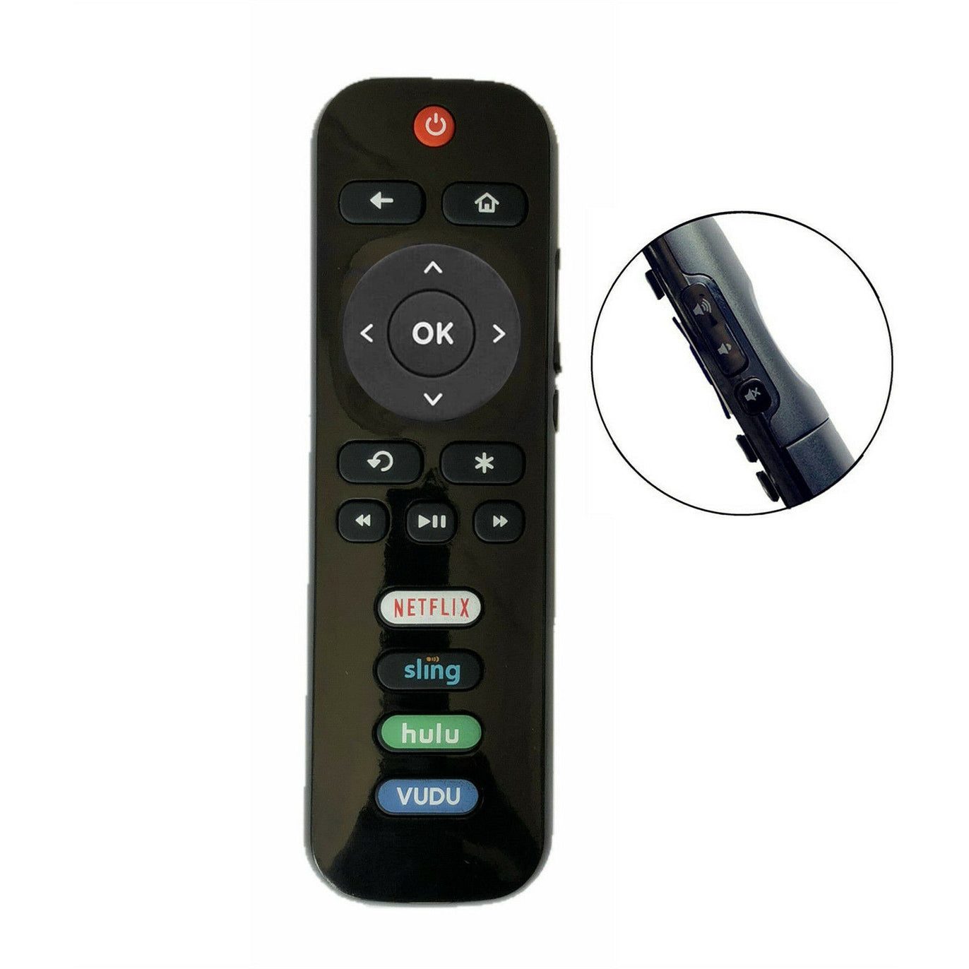 RC280 Replacement Remote Control for Roku TCL TV with Netflix Sling Hulu Vudu Keys