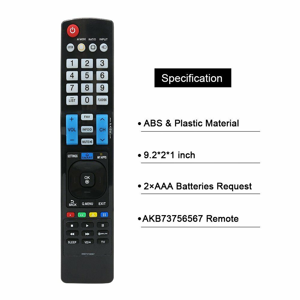 New LG Replacement TV Remote Control AKB73756567 for LG LED HDTV Smart TV