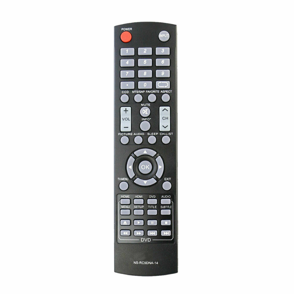 New NS-RC9DNA-14 Remote Control for Insignia TV NS-24ED310NA15 NS-28DD220NA16