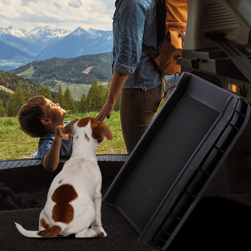 Portable Dog Ramp For Large Pet Folding Trunk Back Seat Ladder Step Car SUV 62" - Doug's Dojo