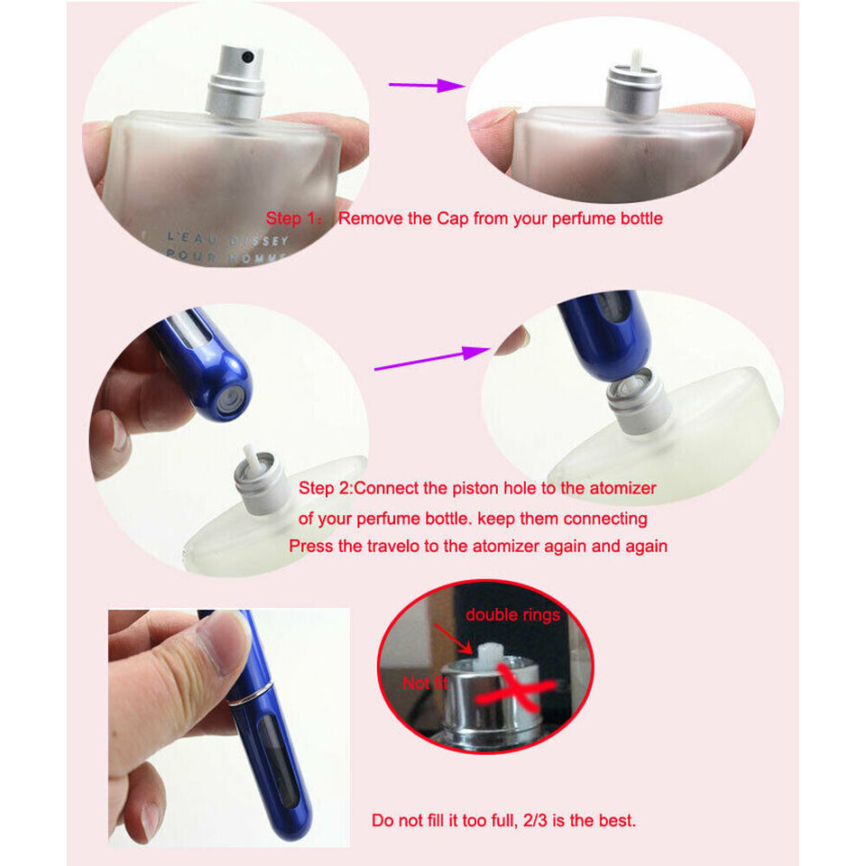 Mini Refillable Travel Portable Perfume Atomizer Bottle Spray Pump Case