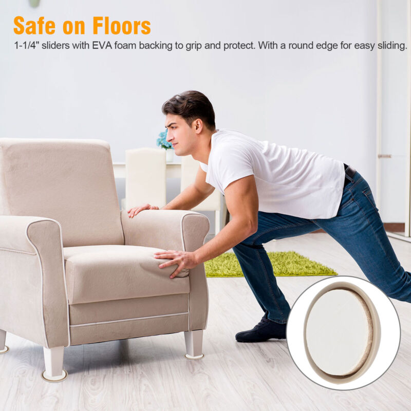 32 Large Magic Moving Sliders Furniture Pad Protector Floor Carpet Anti Slip Mat