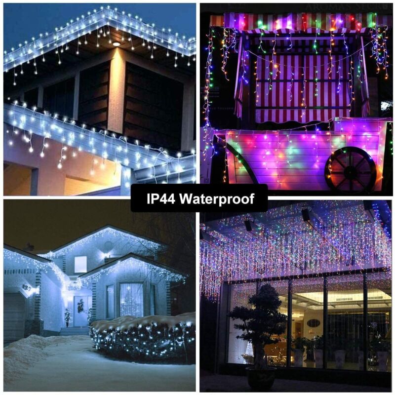 13 ~ 130 pies cortina carámbano luces boda fiesta LED hadas Navidad interior al aire libre