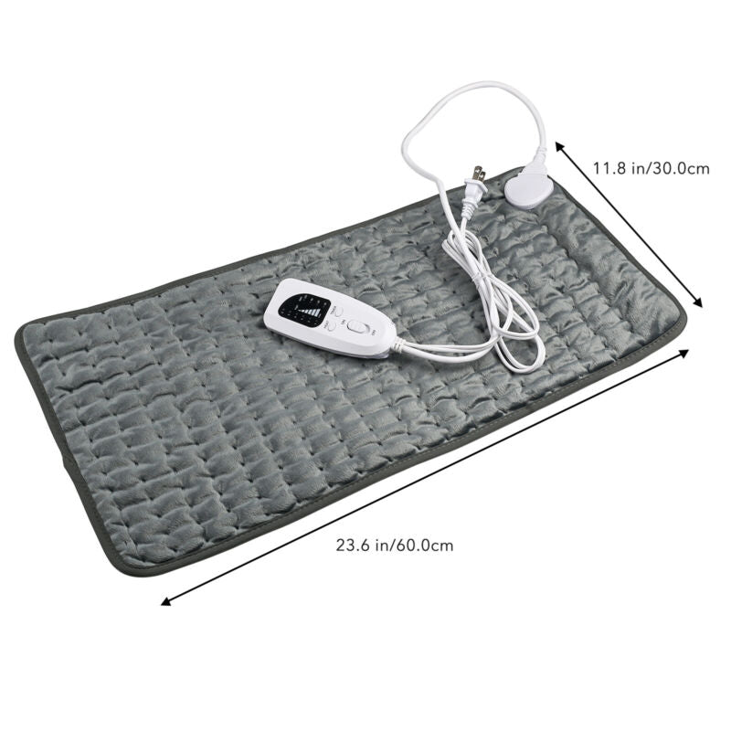 Electric Heating Pad For Back Pain & Cramps Relief 12"x24", 6 Heat Level