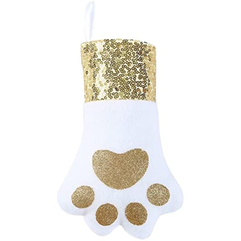 6 PC Pet Christmas Stockings Small Dog Paw Stockings Xmas Tree Ornaments