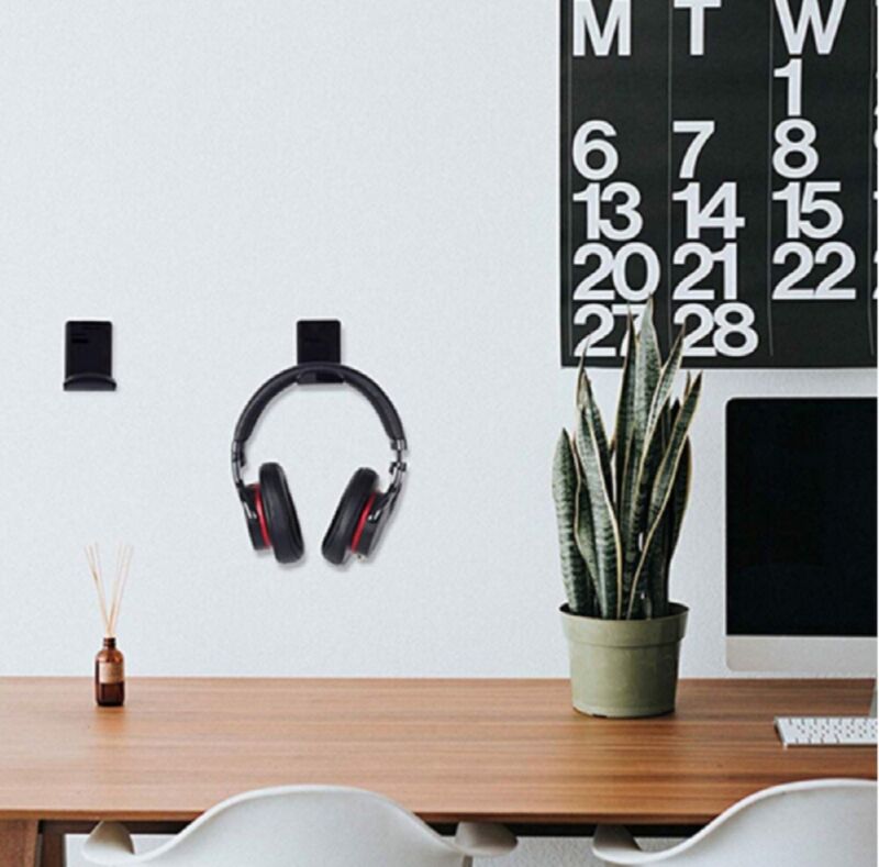 Headphone Hanger Display Stand Holder Acrylic Hook Under Desk Headset Wall Mount