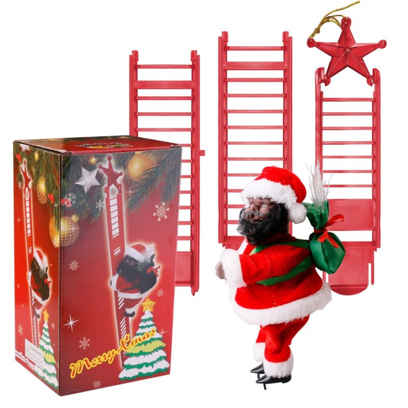 Climbing Santa Claus Music Electric Doll Christmas Ornament Decor Creative Toys