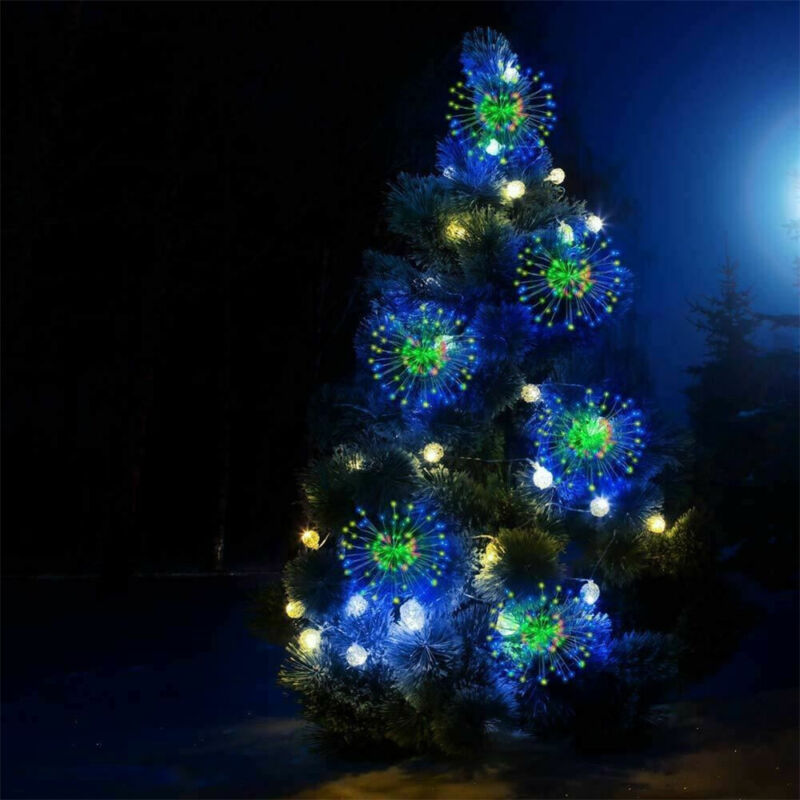 Hanging Firework LED Fairy String Light 8Modes Remote Christmas Party Xmas Decor