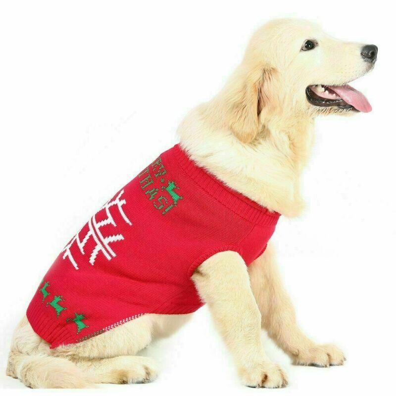 Dog Sweater Holiday Snowflake Style Christmas Pet Festive Coat Puppy Winter