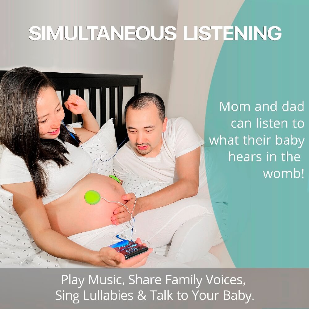 Pixie Tunes Premium Award Winning Baby Bump Headphones & Pregnancy Speakers, Green