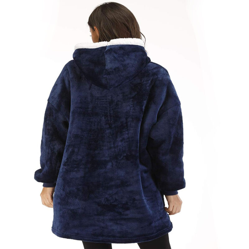 Adults Wearable Blanket Hoodie Blanket Sweatshirt Sherpa Fleece Hooded Oversized