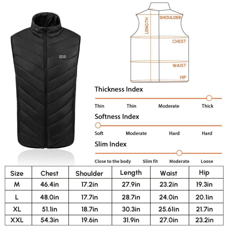 Heated Vest 9 Heating Zones With 10000mAh Battery Pack Electric Heating Vest US