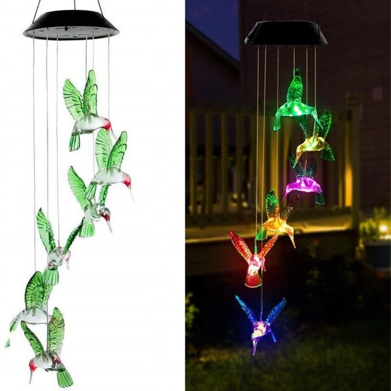 Color-Changing Outdoor LED Solar Powered Wind Chime Light Yard Garden Decor gift