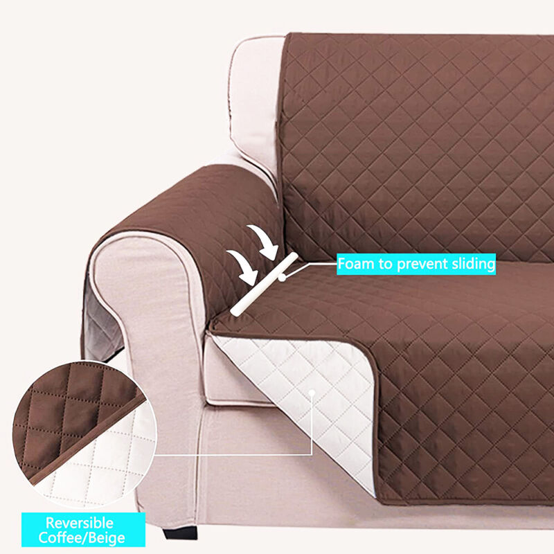 Quilted Sofa Cover Nonslip Couch Slipcover Pet Dog Protector Mat Waterproof Pad