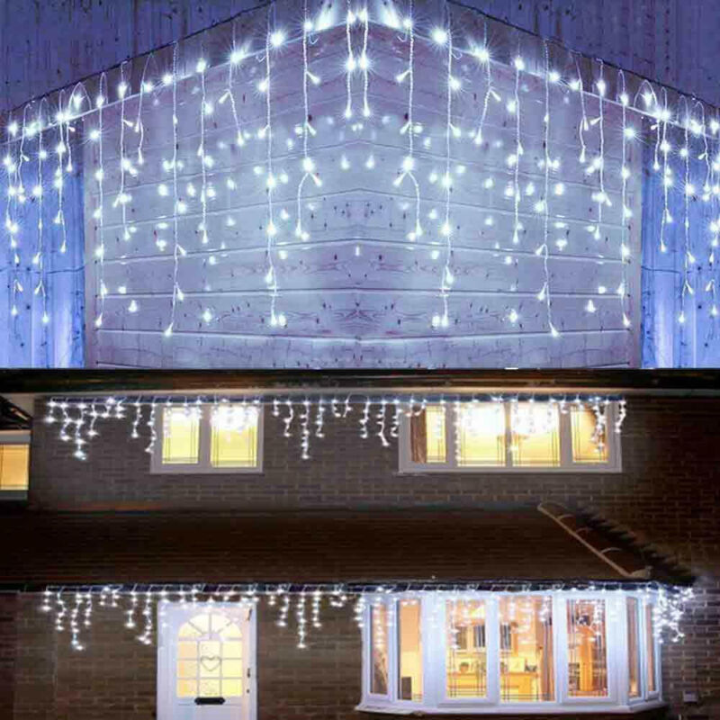13~130ft Curtain Icicle Lights Wedding Party LED Fairy Christmas Indoor Outdoor