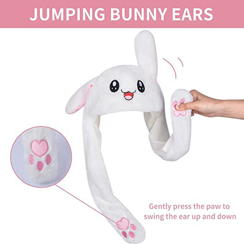 Rabbit Hat Cute Ear Moving Jumping Funny Bunny Plush Cap For Women Girls Gift US