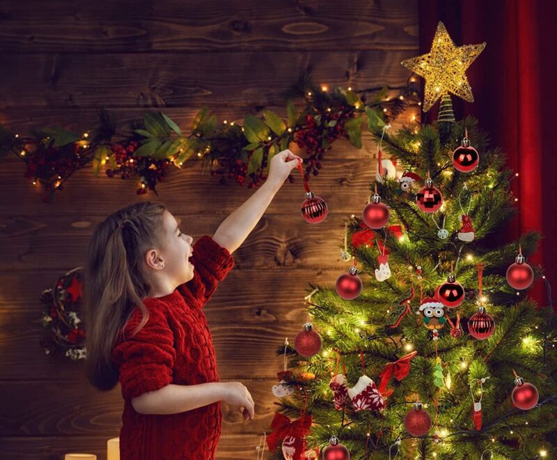 60Pcs Shatterproof Christmas Balls Xmas Tree Decor Ornaments Hanging Balls USA