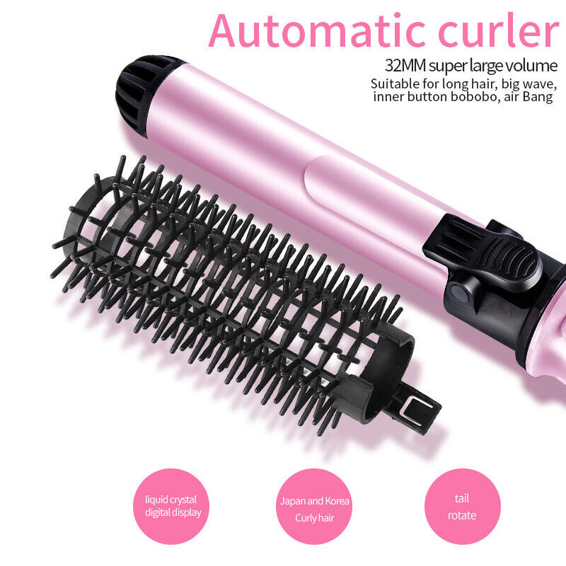 Automatic Rotating Tourmaline Ceramic 1.25Inch Hair Curling Iron Wand Hot Roller