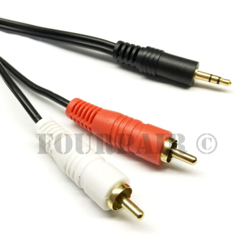 6ft (1/8") 3.5mm AUX Stereo to 2 RCA Male Audio Y Cable Adapter Cord MP3 iPod - Doug's Dojo