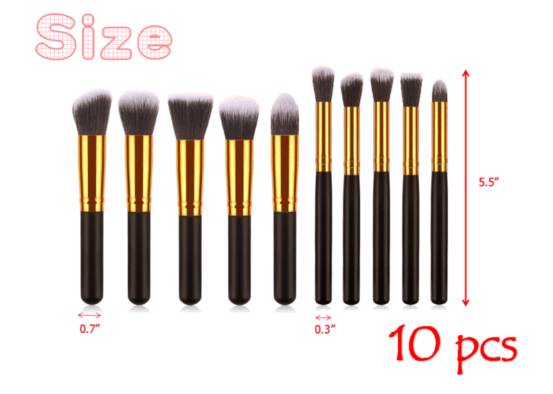 10pcs Makeup Brushes Cosmetic Eyebrow Blush Foundation Powder Kit Set PRO Beauty - Doug's Dojo