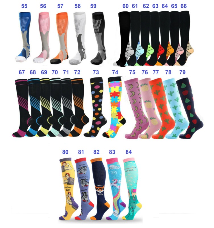 Compression Socks Stockings Knee High Womens Mens Medical 20-30 mmHG S/M - X/XL - S/M / #25 - Doug's Dojo