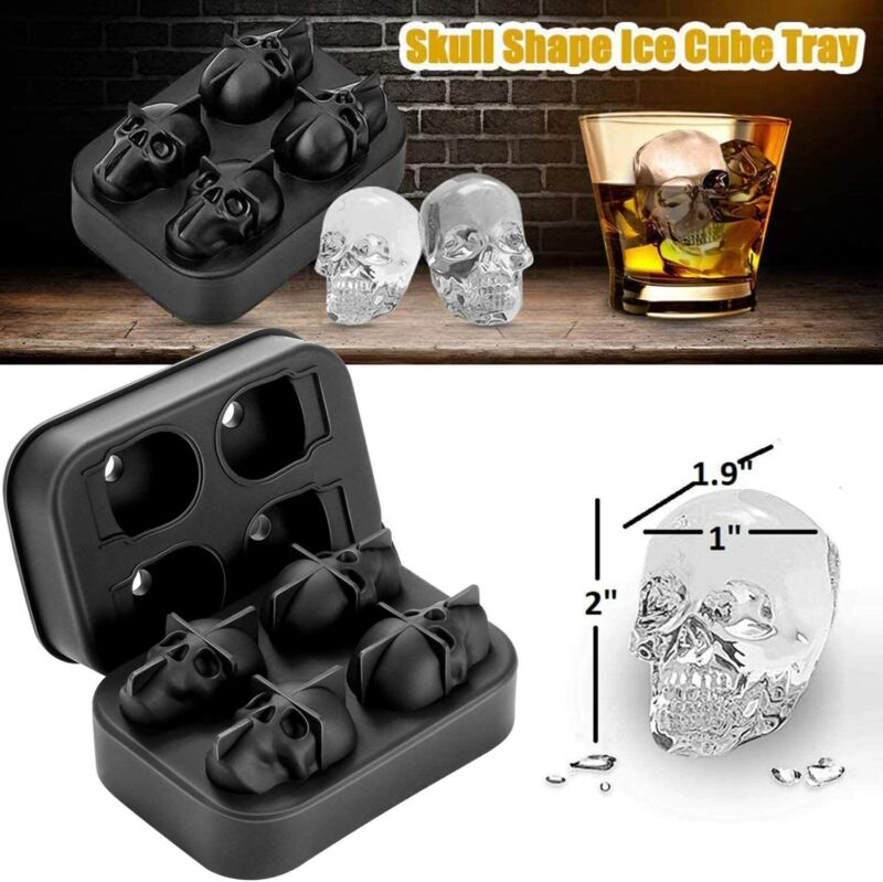 Ice Cube Mold 3D Skull Ice Cube Mold Tray For Whiskey, Cocktail, Bev - Doug's Dojo