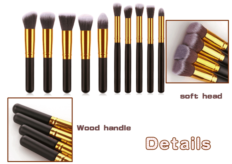 10pcs Makeup Brushes Cosmetic Eyebrow Blush Foundation Powder Kit Set PRO Beauty - Doug's Dojo