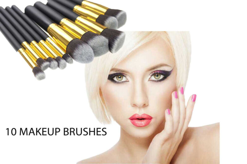 10pcs Makeup Brushes Cosmetic Eyebrow Blush Foundation Powder Kit Set PRO Beauty - Doug's Dojo