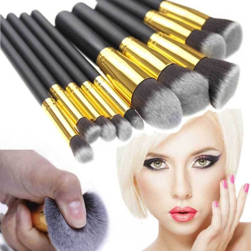 10pcs Makeup Brushes Cosmetic Eyebrow Blush Foundation Powder Kit Set PRO Beauty - Doug's Dojo