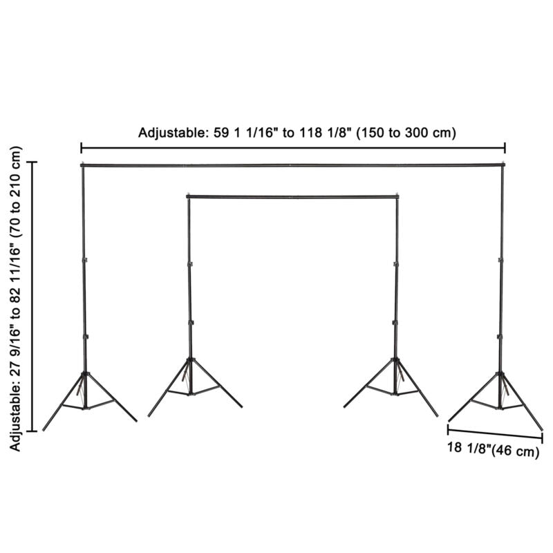 10X7ft Adjustable Backdrop Support Stand Photography Photo Background Crossbar - Doug's Dojo