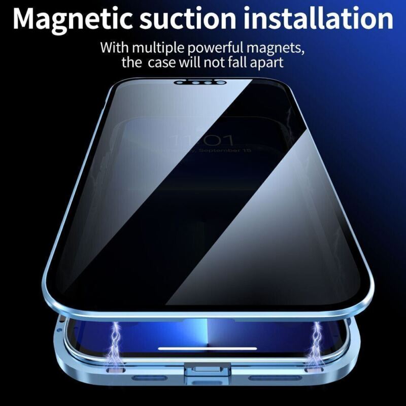 Privacy Anti Spy Magnetic 360 Protective Case For iPhone 14 Pro MAX 13 12 11 US