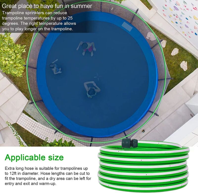 Aspersor de trampolín de 39 pies/49 pies, juguete de agua al aire libre de verano para niños, rociador divertido para parque acuático