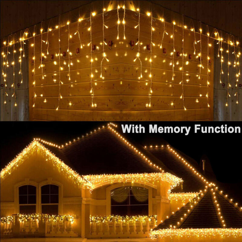 13~130ft Curtain Icicle Lights Wedding Party LED Fairy Christmas Indoor Outdoor