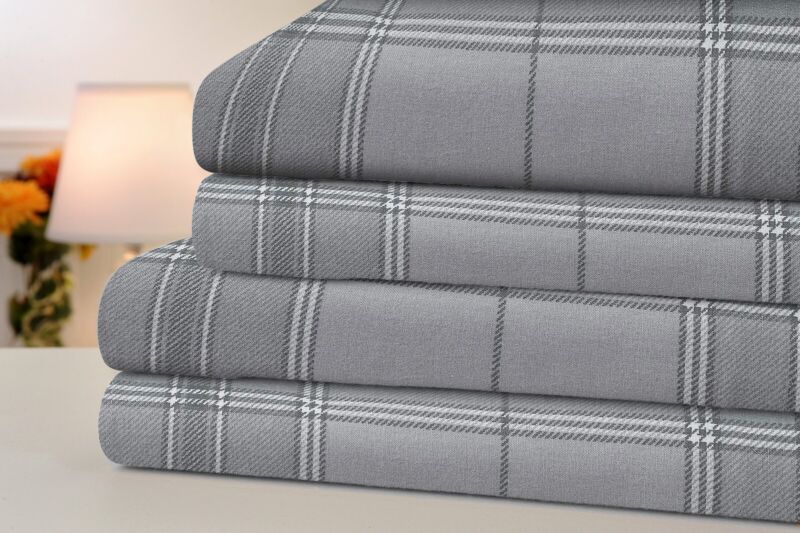 100% Cotton Printed Flannel Sheet Set - Cozy Soft Deep Pocket Sheets