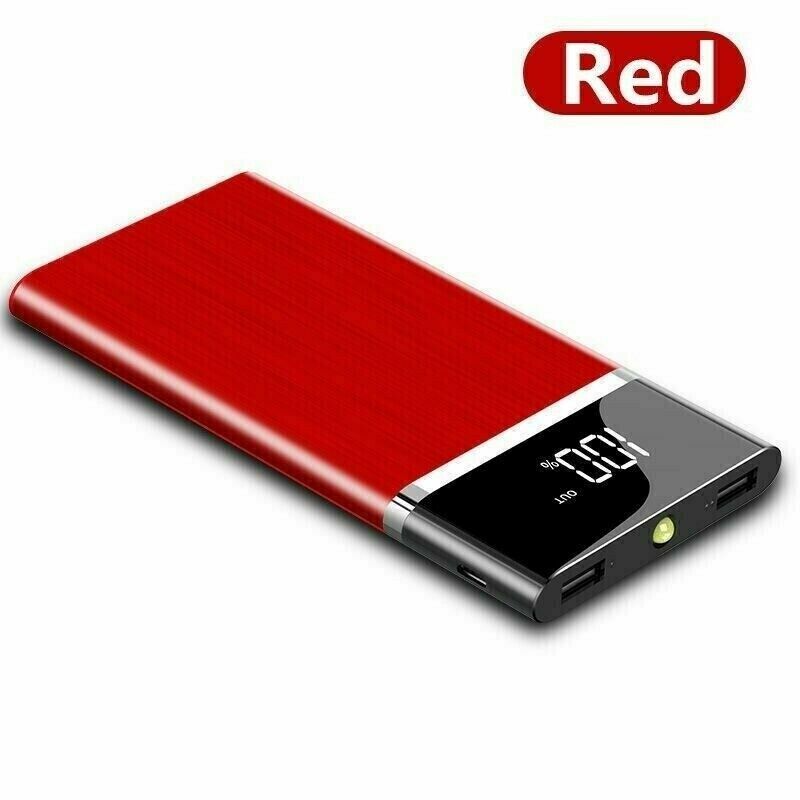 Ultra-thin Portable External Battery Huge Capacity Power Bank 10000mAh Charger - Red - Doug's Dojo